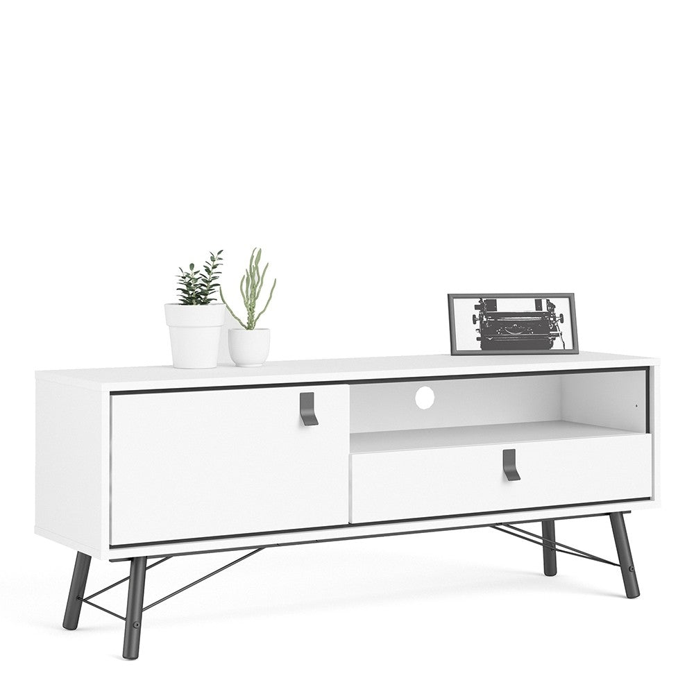 Ry TV-unit 1 door + 1 drawer (White)