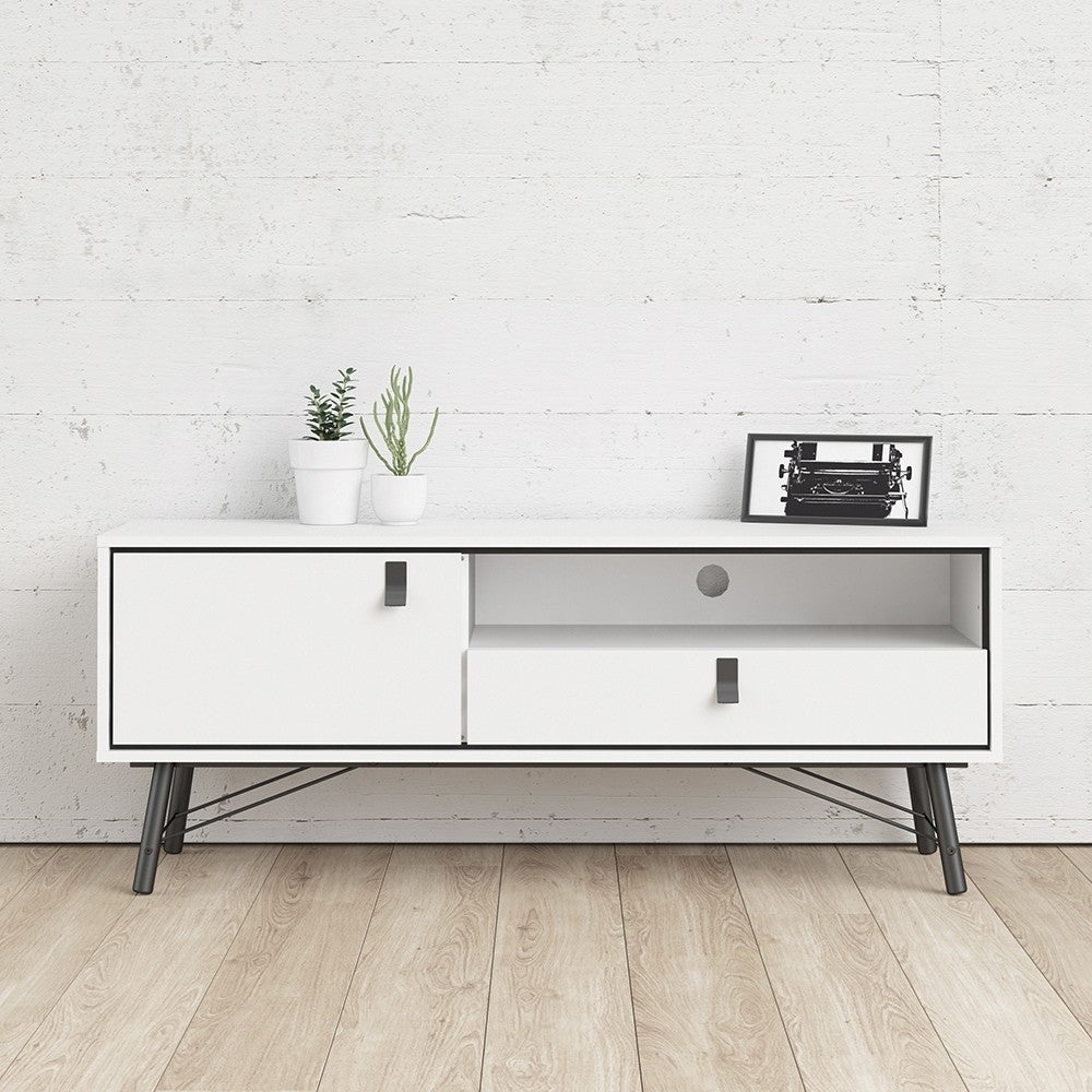 Ry TV-unit 1 door + 1 drawer (White)