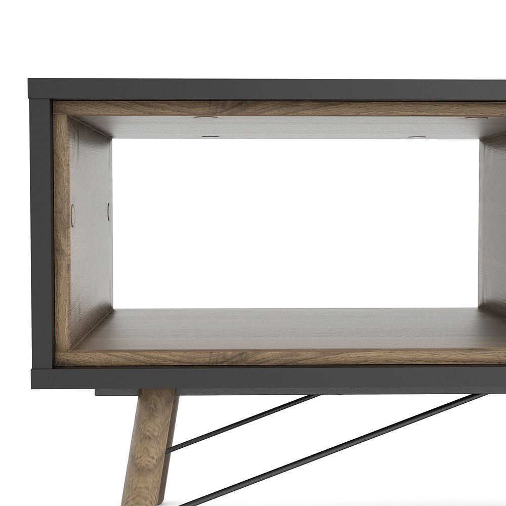 Ry Coffee table with 1 drawer in Matt Black Walnut.